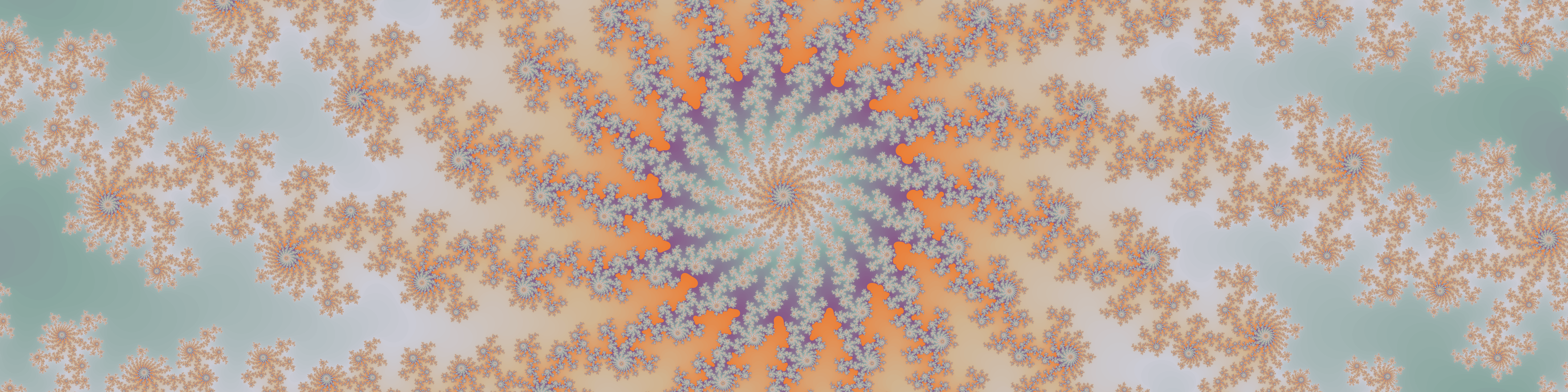 Julia Set fractal panoramic banner rendered at 4320x1080 with Lanczos3 filtering